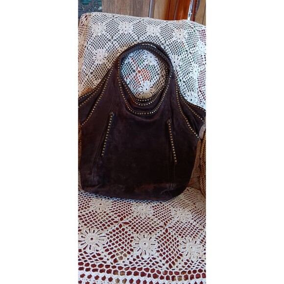 Kooba large brown suede hobo bag with rivets - Picture 1 of 9